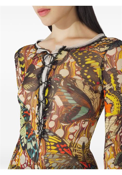 mesh top ls woman yellow and multicolor JEAN PAUL GAULTIER | 26/01-W-TO448-M020P1090
